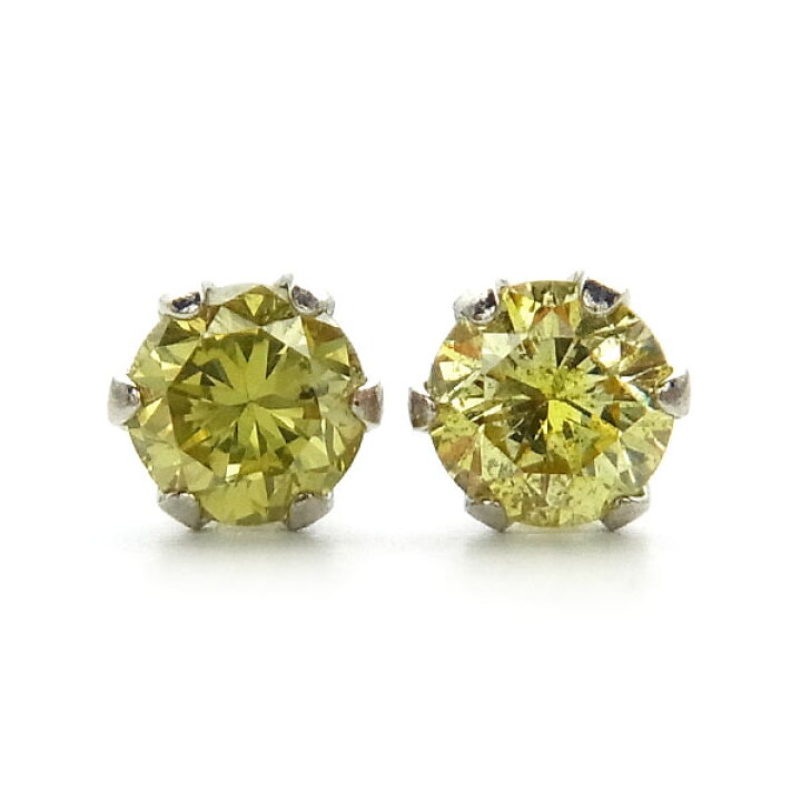 楽天市場】天然 イエローダイヤモンド ピアス 0.08〜0.15ct(Total  