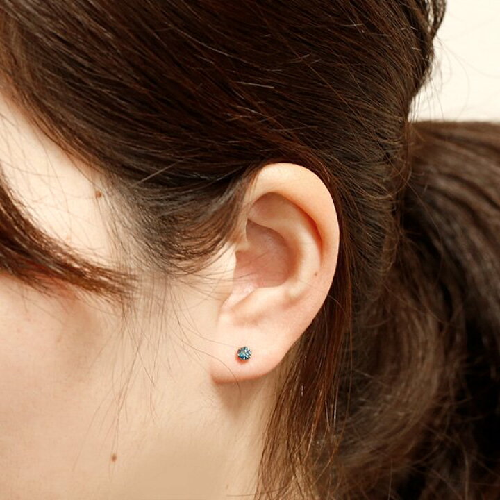 楽天市場】ブルーダイヤモンド ピアス 0.4ct(Total) FANCY DEEP GREEN  