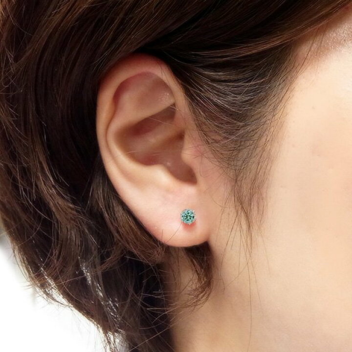 楽天市場】ブルーダイヤモンド ピアス 片耳用 0.18〜0.2ct FANCY DEEP 
