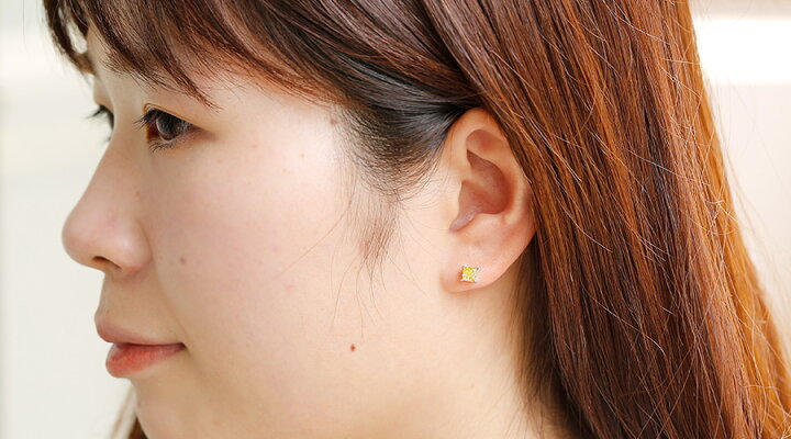 楽天市場】イエローダイヤモンド ピアス 0.9ct(Total) FANCY INTENSE 