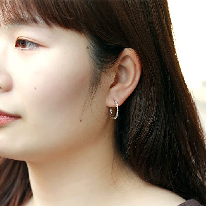 楽天市場】ダイヤモンド フープピアス 1ct(Total) G〜Iクラス VVS〜VS 