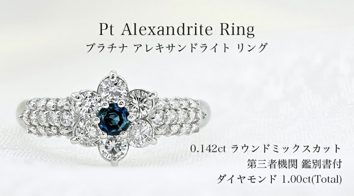 楽天市場】アレキサンドライト リング 0.142ct ラウンドミックスカット  