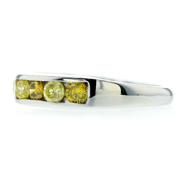 楽天市場】イエローダイヤモンド ハーフエタニティリング 0.772ct 