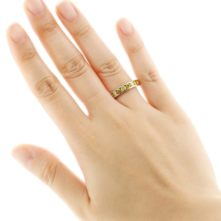 楽天市場】イエローダイヤモンド ハーフエタニティリング 0.772ct 
