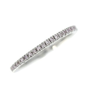 天然 ピンクダイヤモンド ハーフエタニティリング 0.12〜0.16ct(Total)/23石 VS〜Iクラス-PINK-ラウンドブリリアントカット プラチナ エタニティ 0.1 0.1カラット 指輪 婚約 結婚 ブライダル ピンクダ