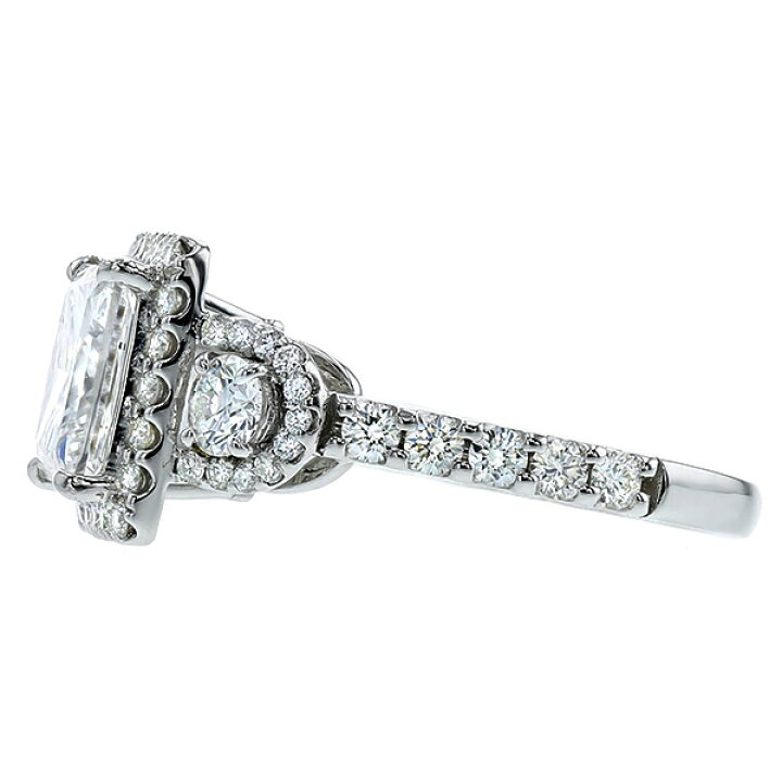 楽天市場】ダイヤモンド リング 3.093ct E SI1 プリンセスカット 脇石  