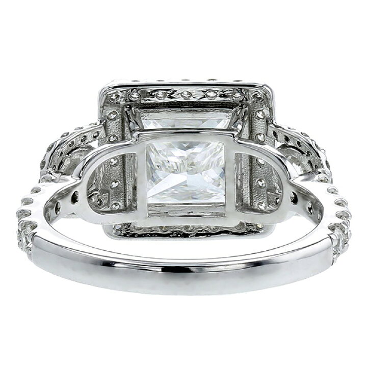 楽天市場】ダイヤモンド リング 3.093ct E SI1 プリンセスカット 脇石 