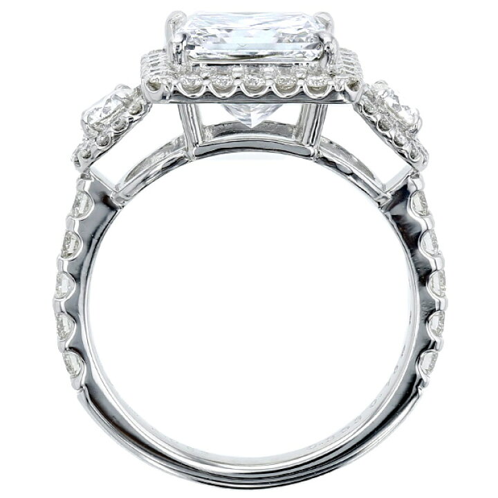 楽天市場】ダイヤモンド リング 3.093ct E SI1 プリンセスカット 脇石 