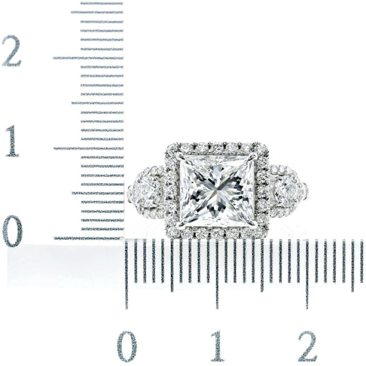 楽天市場】ダイヤモンド リング 3.093ct E SI1 プリンセスカット 脇石 