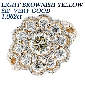 ダイヤモンド リング 1.062ct LIGHT BROWNISH YELLOW SI2 VERY GOOD K18PG 1ct 1カラット ダイヤモンドリング ダイヤリング 指輪 ring K18 ピンクゴールド ゴールド デザインリング ラグジュアリー イエロー