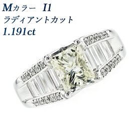 ダイヤモンド リング 1.191ct M I1 ラディアントカット プラチナ Pt900 1ct 1カラット ダイヤモンドリング ダイヤリング ダイア ダイアモンド ダイアリング 指輪 ring ファンシーカット 大粒