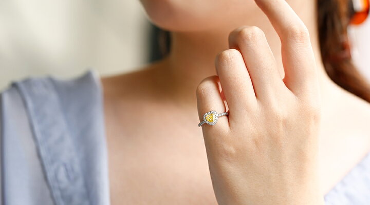 楽天市場】イエローダイヤモンド リング 0.75ct FANCY INTENSE YELLOW 