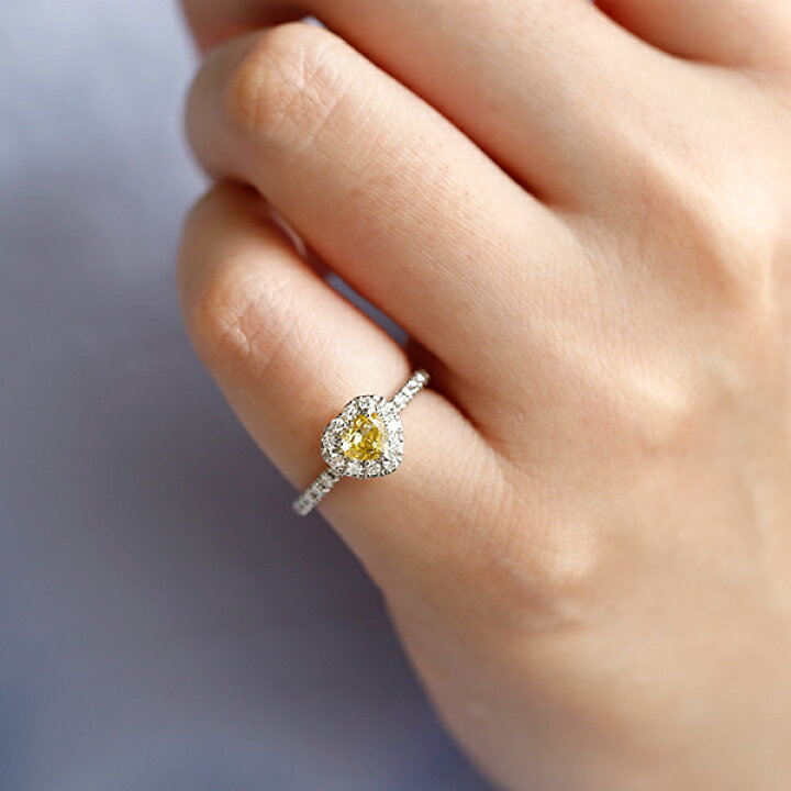 楽天市場】イエローダイヤモンド リング 0.507ct FANCY INTENSE YELLOW  