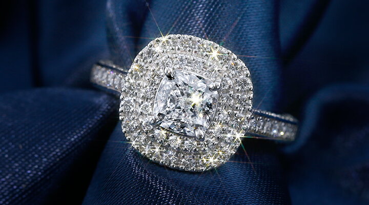 楽天市場】ダイヤモンド リング 1.076ct D FL クッションカット 