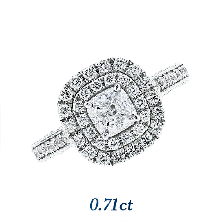 楽天市場】ダイヤモンド リング 0.7ct〜 F〜G VVS2 クッション 