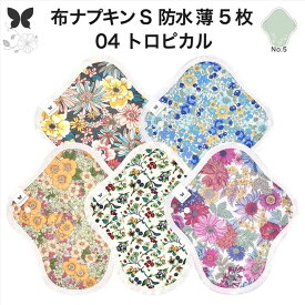 布ナプキン 昼用 軽い日 ふつうの日 多い日 尿もれ用 防水 薄型 S 5枚 セット 生理用品 生理用ショーツ 尿もれ 尿漏れ 吸水パット セット 温活 妊活 防災 布 ナプキン 防水布入り ニット生理 カイロ オーガニックコットン 送料無料