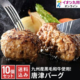唐津バーグ イオン九州 140g×10個 ハンバーグ 冷凍食品 佐賀県産黒毛和牛 九州産牛肉 九州産豚肉 合挽きハンバーグ ジューシー 真空パック お取り寄せグルメ ご当地グルメ 老舗精肉店 調理簡単 ふっくら仕上げ 賞味期限365日 冷凍配送対応