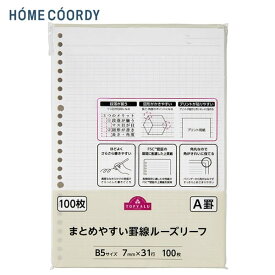 まとめやすい罫線ルーズリーフB5A罫　トップバリュ