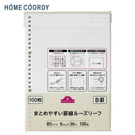 まとめやすい罫線ルーズリーフB5B罫　トップバリュ
