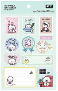 BT21 Removable Gift Sticker�y���������zBTS�����O�b�Y �����[�o�[�u���M�t�g�X�e�b�J�[ �X�e�b�J�[ �V�[�� �f�R���[�V���� �f�R�X�e�b�J�[ �X�}�z�f�R �Ղ��c��Ȃ� �V�[���� �V�[������ �G�A�|�b