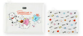 BT21 Clear Zipper Pouch Set Ver.2【送料無料】BTS公式グッズ ポーチ ジッパーバッグ ジッパー ジップロック 2つセット ポーチセット bt21 BT21 bt21公式グッズ 収納 デイリーポーチ 小物入れ ミニポーチ 旅行 正規品 かわいい ギフト プレゼント クリアポーチ 韓国 クリア