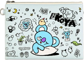 【LARGE】BT21 FLAT PU POUCH DOODLE LARGE【 送料無料】BTS公式グッズ PUポーチ フラットポーチ 収納 化粧品 デイリーポーチ コスメ 化粧ポーチ ケーブル収納 小物入れ 充電器 バッテリー ミニポーチ ケーブルポーチ 便利 旅行 トラベル 正規品 可愛い 収納 韓国 韓流 人気