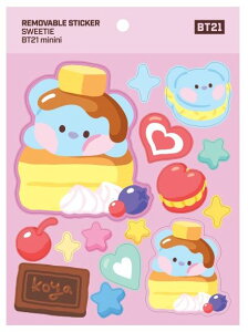 BT21 Removable Sticker Sweetie�y���������zBTS�����O�b�Y �����[�o�[�u���X�e�b�J�[�X�E�B�[�e�B �X�e�b�J�[ �V�[�� �f�R���[�V���� �f�R�X�e�b�J�[ �X�}�z�f�R �Ղ��c��Ȃ� �G�A�|�b�Y�f�R �_�C
