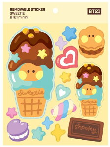 BT21 Removable Sticker Sweetie�y���������zBTS�����O�b�Y �����[�o�[�u���X�e�b�J�[�X�E�B�[�e�B �X�e�b�J�[ �V�[�� �f�R���[�V���� �f�R�X�e�b�J�[ �X�}�z�f�R �Ղ��c��Ȃ� �G�A�|�b�Y�f�R �_�C