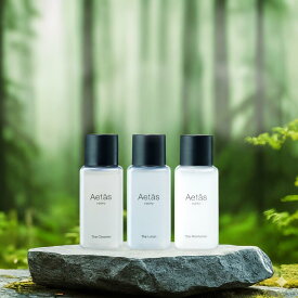 Aetās The Skincare Set [メイク落とし＋化粧水＋乳液の6日分トラベルセット] 敏感肌 乾燥肌 ゆらぎ肌 インナードライ スキンケアトライアル トライアルセット 毛穴ケア 保湿 フェイスケアセット メイク落とし 化粧水 乳液 お試しセット