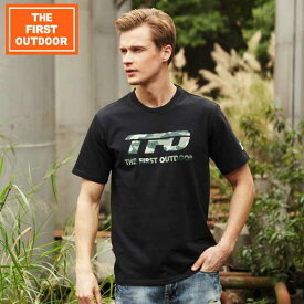 【エントリーでP3倍+お得なクーポン】 ＼アウトレット／ 迷彩 ロゴ 黒 Tシャツ TFO-611750 メンズ M-XXL アウトドア レジャー 普段着 半袖 キャンプ ゴルフ ウェア 透湿 柔らか生地 誕生日 プレゼント メンズサイズ The First Outdoor 公式 アエトニクス