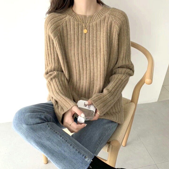 楽天市場】ルーズニット レディース トップス 長袖 秋服 冬服 10代 20 