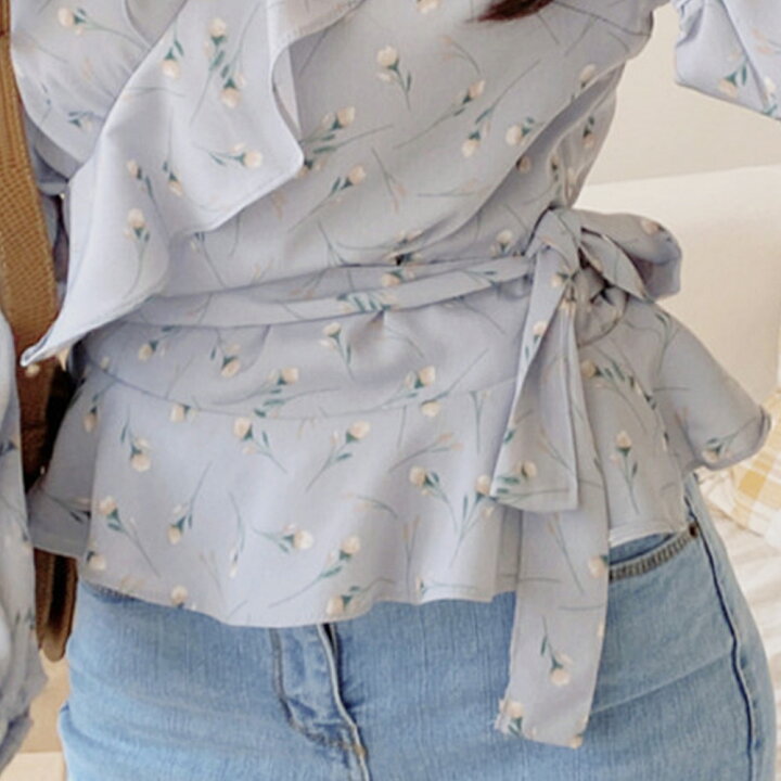 楽天市場】Vネック花柄ブラウス レディース トップス 長袖 春服 秋 10 