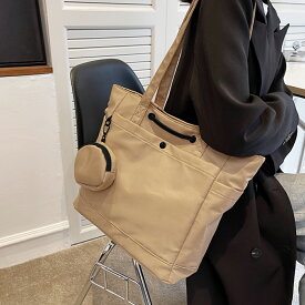 ミニポーチ付きトートバッグ レディース 鞄 肩かけ 韓国ファッション 10代 20代 30代 オフィスカジュアル 大容量 大きいサイズ 大きめ かばん ポケット付き