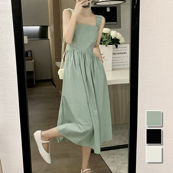 楽天市場】サスペンダーワンピース レディース ドレス 春 夏服 韓国 
