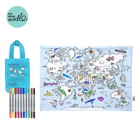 【選べる無料ギフトシール♪】正規品 eatsleepdoodle　placemat to go - world map MAPPTG ウォッシュペ…