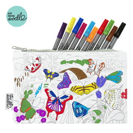 【選べる無料ギフトシール♪】正規品 eatsleepdoodle　butterfly pencilcase BTPEN ウォッシュペン ペンシルケース 塗り絵 サスティナブル キッズ プレゼント