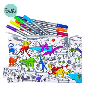 【選べる無料ギフトシール♪】正規品 eatsleepdoodle　dinosaur pencilcase DINPEN ウォッシュペン ペンシルケース 塗り絵 サスティナブル キッズ プレゼント