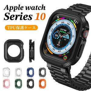 AppleWatch �P�[�X 10�P�[�X �J�o�[ �\�t�g �X�}�z�P�[�X Watch �J�o�[�}�[�N 10 TPU Apple Series ��\���� 42mm 46mm �t�B�������� �w�ʃJ�o�[ ���ʃJ�o�[