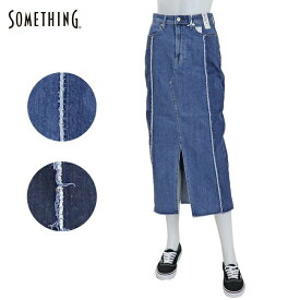 (FINAL SALE) サムシング レディース スリット スカート ストレッチデニム デニムスカート SOMETHING SLIT DENIM SKIRT 即納