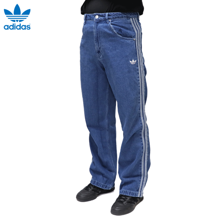 【海外限定】adidas ルーズデニム ミディアムブルー Lサイズ 28 海外限定】adidas ルーズデニム ミディアムブルー Lサイズ 28