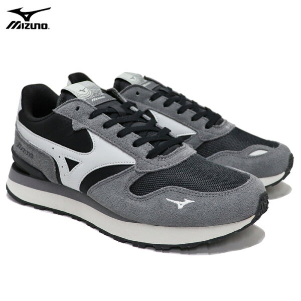 ミズノ スニーカー メンズ レディース ランニングシューズ ブラック×ライトグレー×グレー MIZUNO RB87
