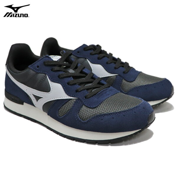 ミズノ スニーカー メンズ レディース ランニングシューズ ダークグレー×ライトグレー×ネイビー MIZUNO ML87