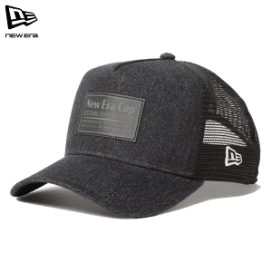 ニューエラ キャップ 9FORTY A-Frame アジャスタブル メッシュ デニム ブラック メンズ レディース NEW ERA 940AFTR DENIM LOGO SNAP LP BLK