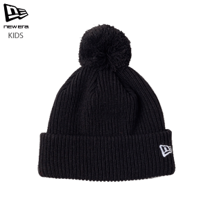 j[G Lbv LbY jbgX || q Xq ubN ([ 220~) NEW ERA KIDS POM PON KNIT RIB BLK 253