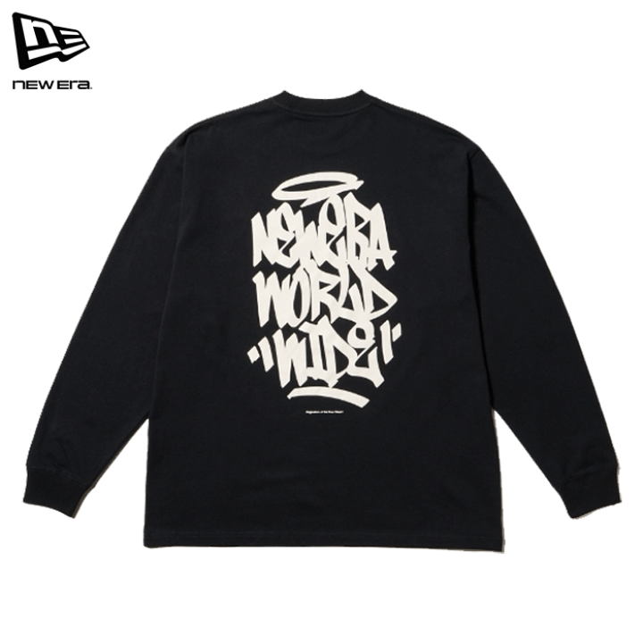 黒 長袖カットソー ロゴ付き 楽天市場】ニューエラ 長袖 ロンT タギング風 オーバーサイズ