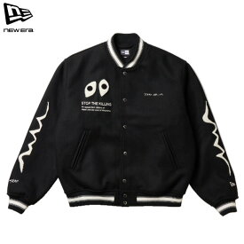 ニューエラ ジャケット アウター ブルゾン 岡本太郎 殺すな ブラック メンズ レディース NEW ERA MELTON VARSITY TAROKA KOROSUNA BLK