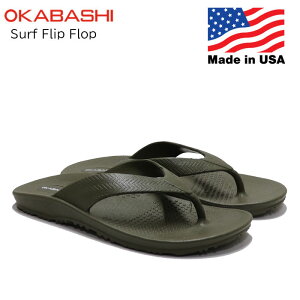 �I�J�o�V �T�[�t�t���b�v�t���b�v �T���_�� ���X�O���[�� OKABASHI Surf Flip Flop Moss Made In USA