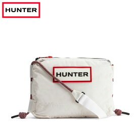 ハンター 鞄 ショルダー バック トラベル リップストップ リサイクル ナイロン サコッシュ ホワイト/レッド ボックス ロゴ Hunter UBC1515NRS-WRL 即納