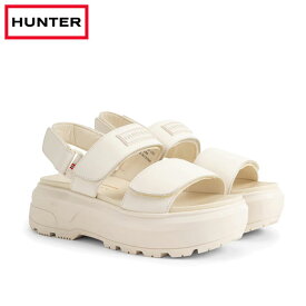 ハンター サンダル レディース スポーツサンダル ストラップ ミュール 2Way クリーム 厚底 Hunter U CITY REBEL LEATHER HEEL STRAP SANDAL UFD3110LEA-CCR