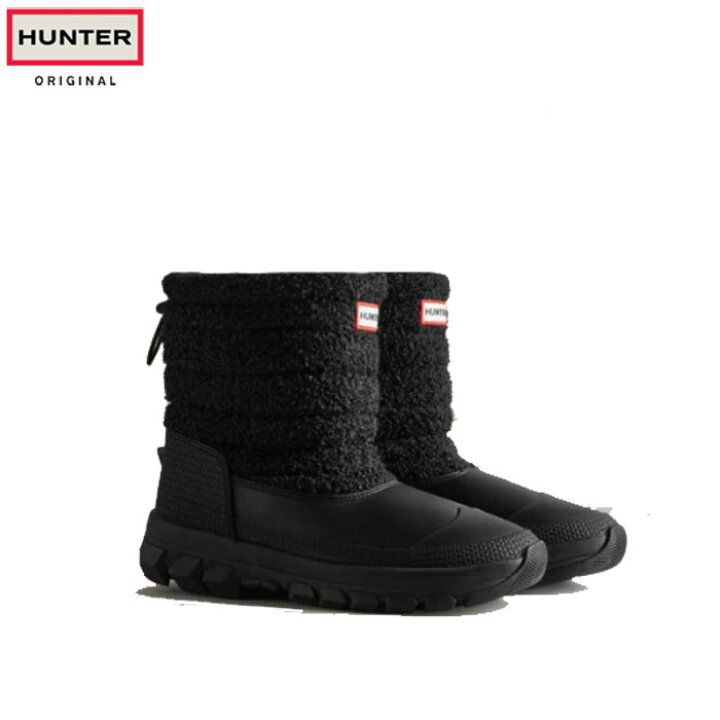 ハンター スノーブーツ レディース フリース 暖かい Boot 雨 Wfs23her スノーシューズ Short 防寒 雪 ブーツ 防水 Sherpa あったか もこもこ Snow 冬 ショート Hunter Womens スノー 靴 シェルパ